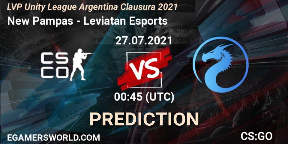 Prognoza New Pampas - Leviatan Esports. 27.07.2021 at 00:45, Counter-Strike (CS2), LVP Unity League Argentina Clausura 2021