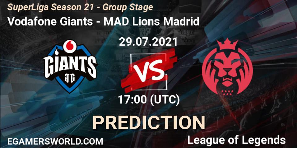 Prognoza Vodafone Giants - MAD Lions Madrid. 29.07.2021 at 20:00, LoL, SuperLiga Season 21 - Group Stage 