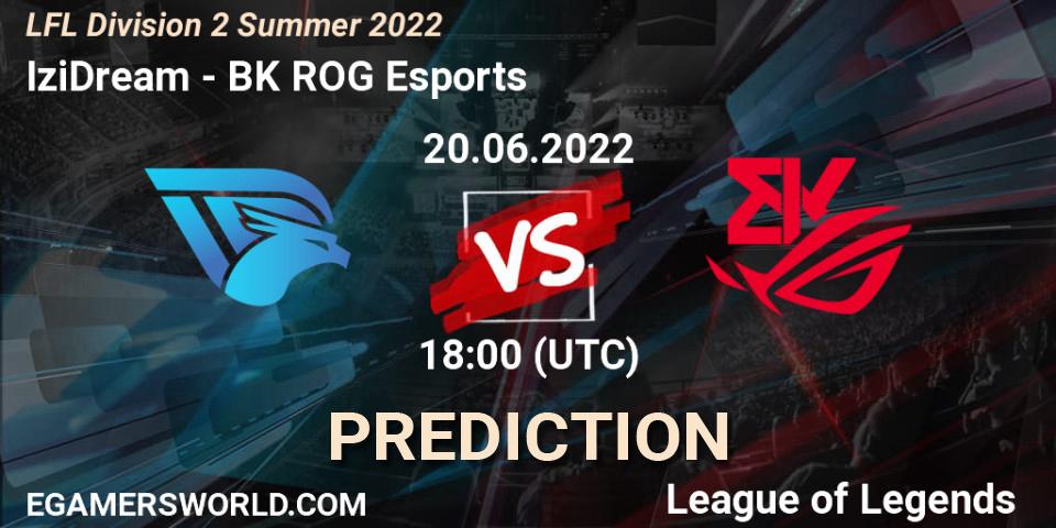 Prognoza IziDream - BK ROG Esports. 20.06.2022 at 18:00, LoL, LFL Division 2 Summer 2022