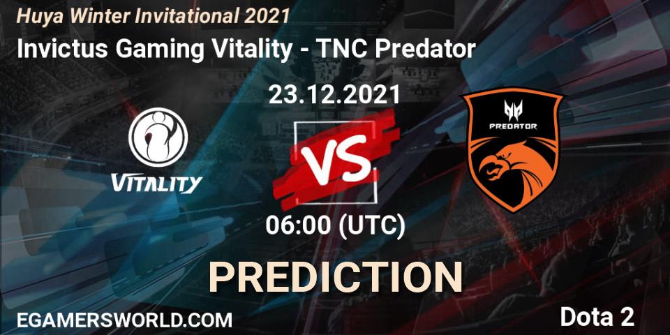 Prognoza Invictus Gaming Vitality - TNC Predator. 23.12.21, Dota 2, Huya Winter Invitational 2021