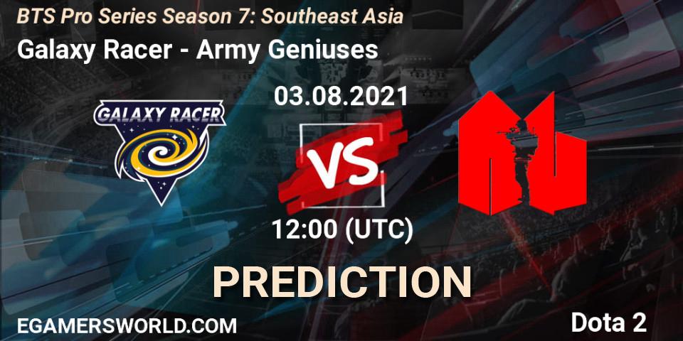 Prognoza Galaxy Racer - Army Geniuses. 03.08.2021 at 12:34, Dota 2, BTS Pro Series Season 7: Southeast Asia