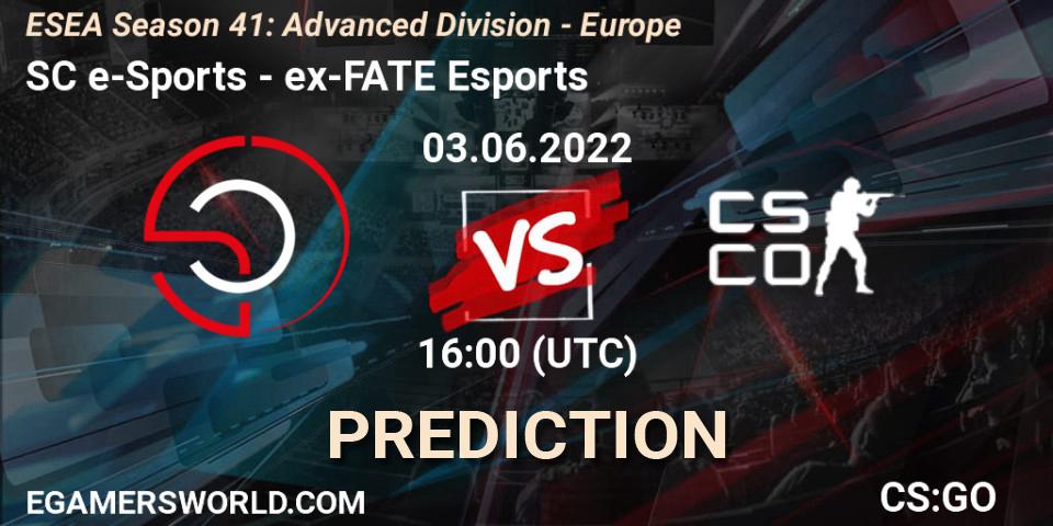 Prognoza SC e-Sports - ex-FATE Esports. 03.06.2022 at 16:00, Counter-Strike (CS2), ESEA Season 41: Advanced Division - Europe