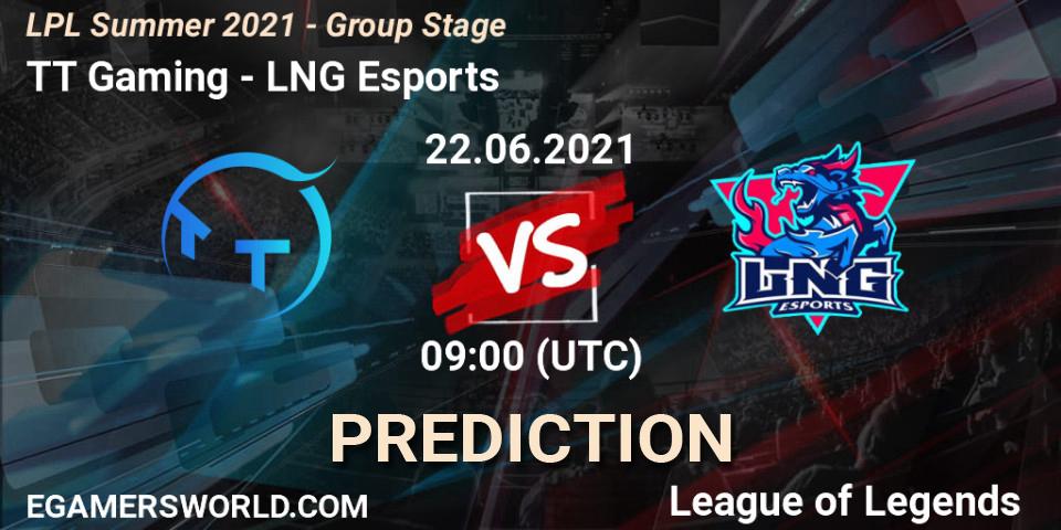 Prognoza TT Gaming - LNG Esports. 22.06.2021 at 09:00, LoL, LPL Summer 2021 - Group Stage