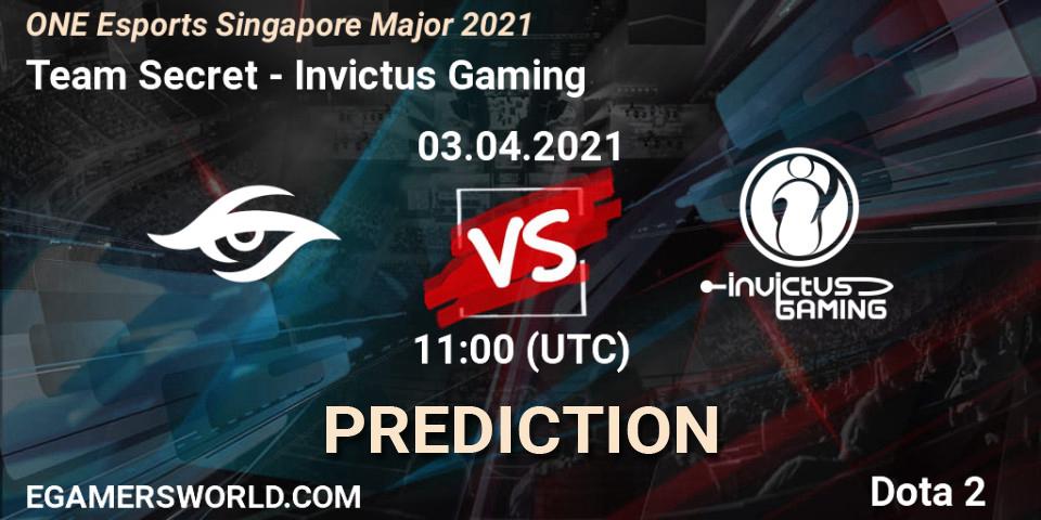 Prognoza Team Secret - Invictus Gaming. 03.04.2021 at 12:54, Dota 2, ONE Esports Singapore Major 2021