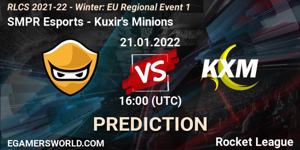 Prognoza SMPR Esports - Kuxir's Minions. 21.01.2022 at 16:00, Rocket League, RLCS 2021-22 - Winter: EU Regional Event 1