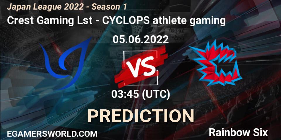 Prognoza Crest Gaming Lst - CYCLOPS athlete gaming. 05.06.2022 at 03:45, Rainbow Six, Japan League 2022 - Season 1