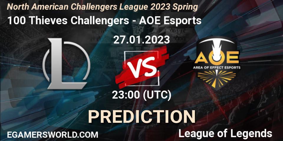 Prognoza 100 Thieves Challengers - AOE Esports. 28.01.23, LoL, NACL 2023 Spring - Group Stage