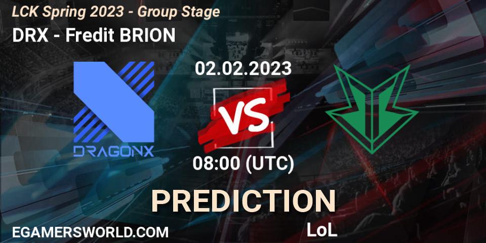Prognoza DRX - Fredit BRION. 02.02.23, LoL, LCK Spring 2023 - Group Stage