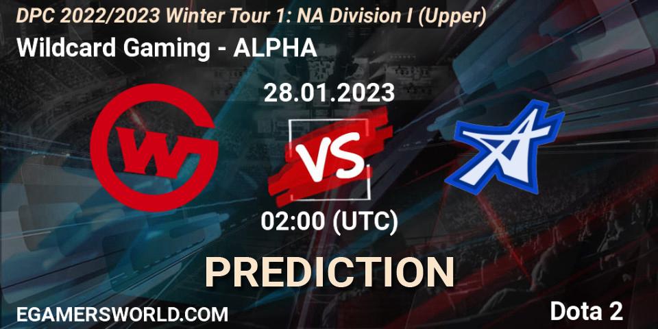 Prognoza Wildcard Gaming - ALPHA. 28.01.23, Dota 2, DPC 2022/2023 Winter Tour 1: NA Division I (Upper)