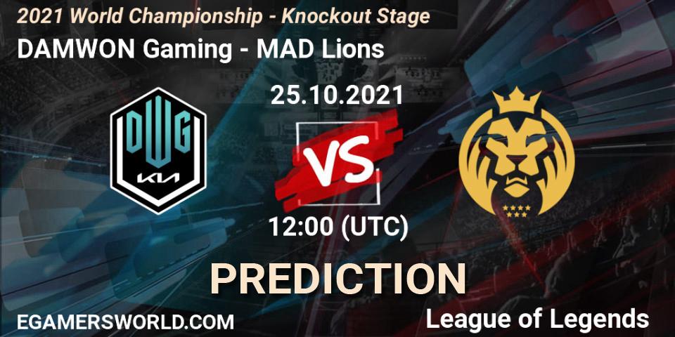 Prognoza DAMWON Gaming - MAD Lions. 24.10.2021 at 12:00, LoL, 2021 World Championship - Knockout Stage