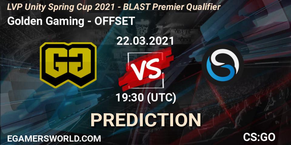 Prognoza Golden Gaming - OFFSET. 22.03.2021 at 19:30, Counter-Strike (CS2), LVP Unity Cup Spring 2021 - BLAST Premier Qualifier
