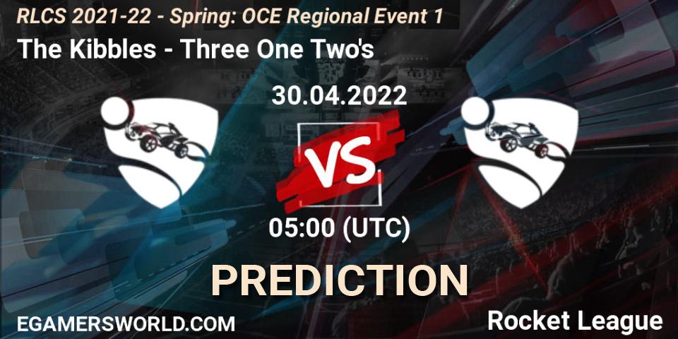 Prognoza The Kibbles - Three One Two's. 30.04.2022 at 05:00, Rocket League, RLCS 2021-22 - Spring: OCE Regional Event 1