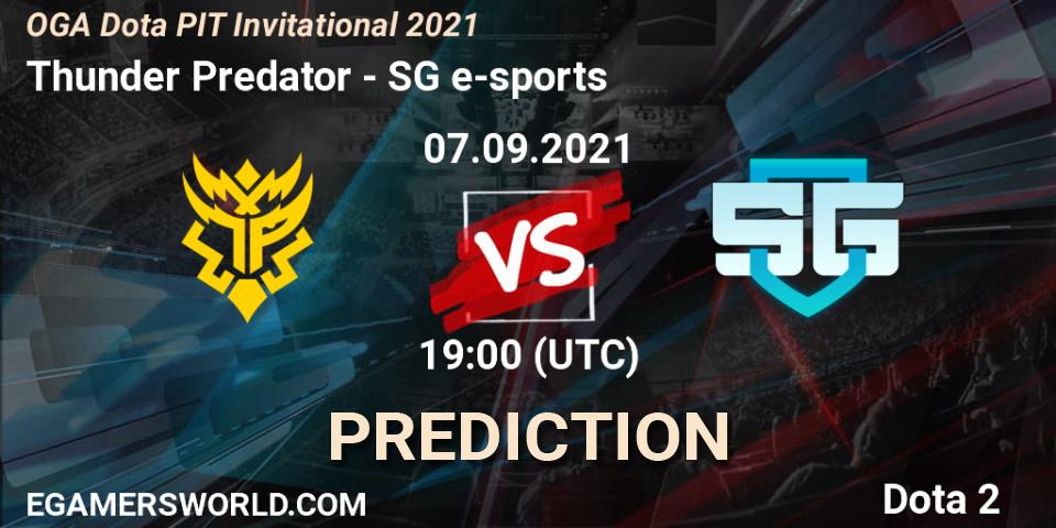 Prognoza Thunder Predator - SG e-sports. 07.09.2021 at 20:07, Dota 2, OGA Dota PIT Invitational 2021