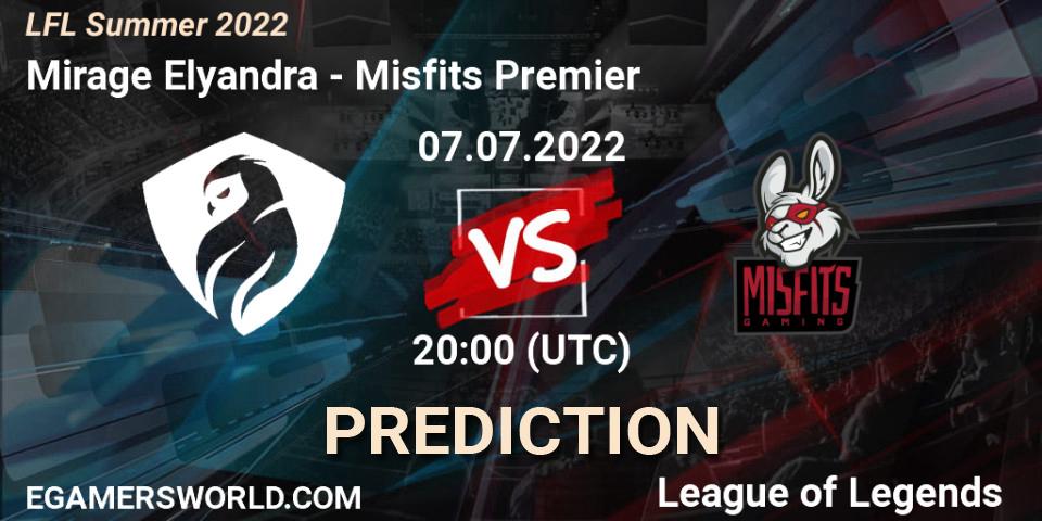 Prognoza Mirage Elyandra - Misfits Premier. 07.07.22, LoL, LFL Summer 2022