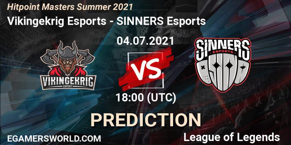 Prognoza Vikingekrig Esports - SINNERS Esports. 04.07.2021 at 18:00, LoL, Hitpoint Masters Summer 2021