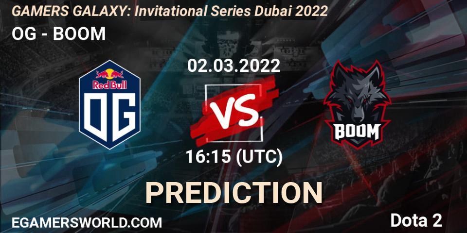 Prognoza OG - BOOM. 02.03.22, Dota 2, GAMERS GALAXY: Invitational Series Dubai 2022