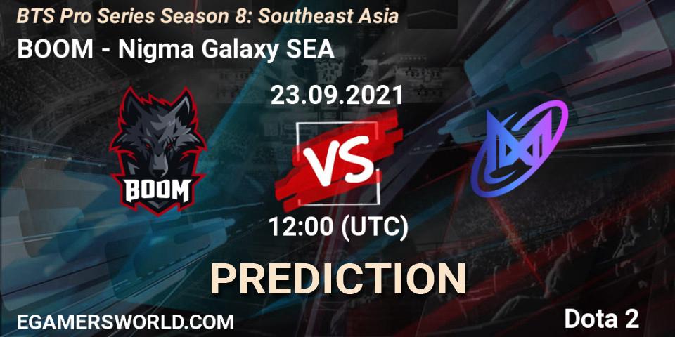 Prognoza BOOM - Nigma Galaxy SEA. 23.09.2021 at 12:21, Dota 2, BTS Pro Series Season 8: Southeast Asia