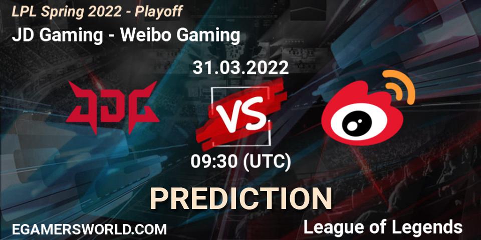 Prognoza JD Gaming - Weibo Gaming. 31.03.2022 at 09:00, LoL, LPL Spring 2022 - Playoff
