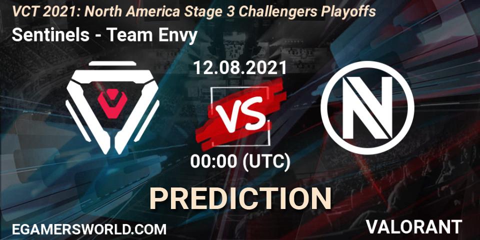 Prognoza Sentinels - Team Envy. 12.08.2021 at 00:00, VALORANT, VCT 2021: North America Stage 3 Challengers Playoffs