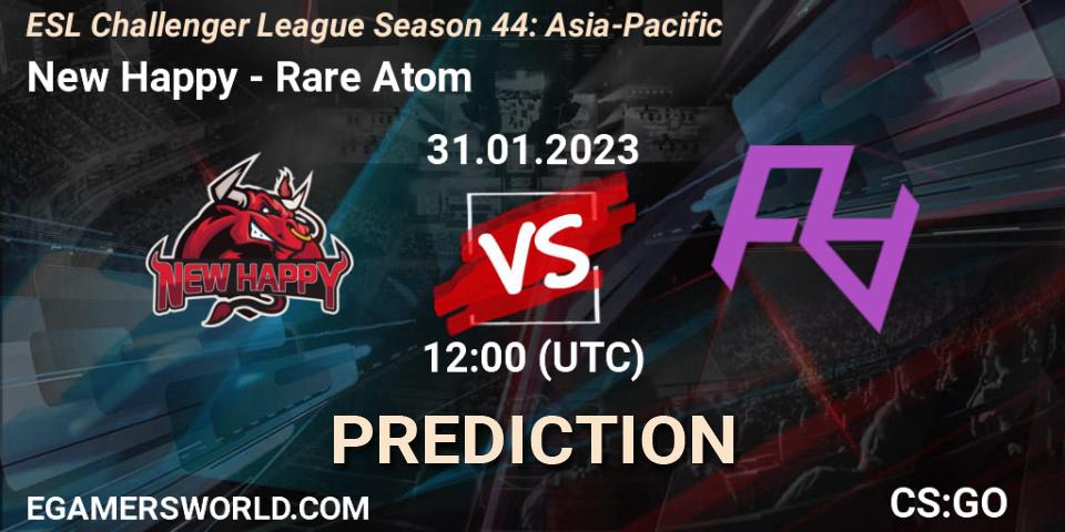 Prognoza New Happy - Rare Atom. 31.01.23, CS2 (CS:GO), ESL Challenger League Season 44: Asia-Pacific