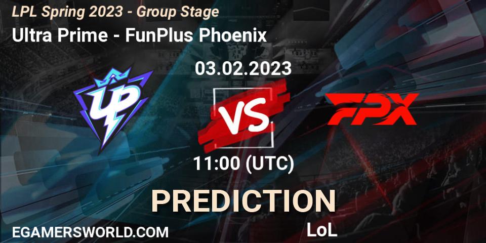 Prognoza Ultra Prime - FunPlus Phoenix. 03.02.2023 at 12:30, LoL, LPL Spring 2023 - Group Stage