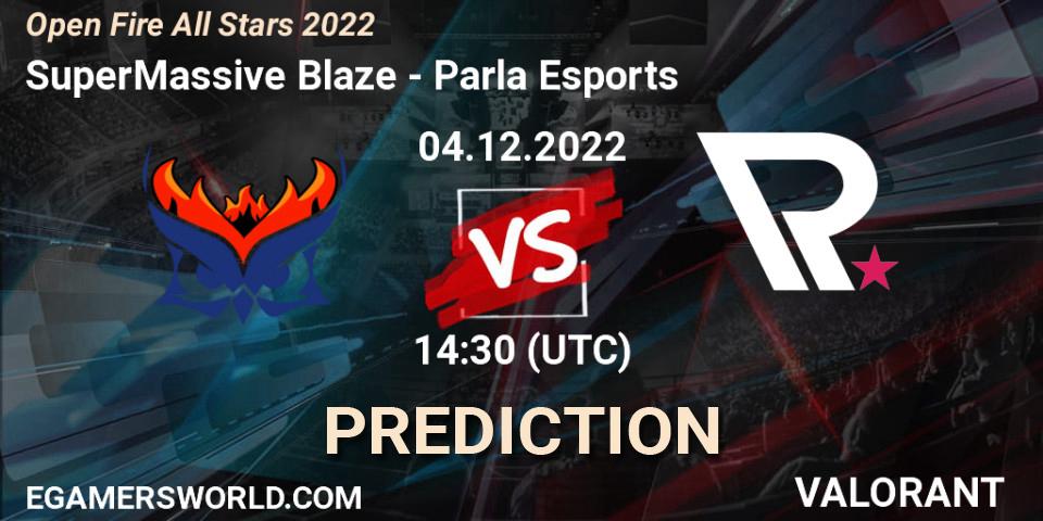 Prognoza SuperMassive Blaze - Parla Esports. 04.12.22, VALORANT, Open Fire All Stars 2022