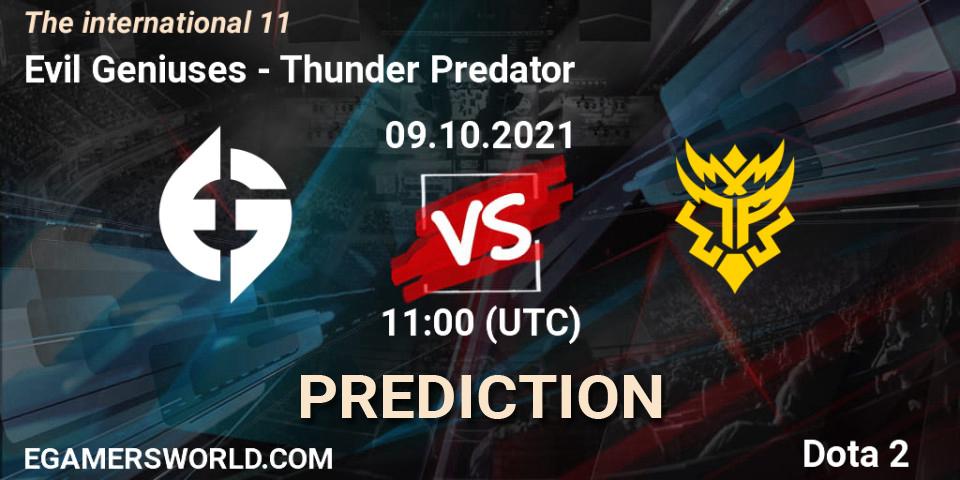 Prognoza Evil Geniuses - Thunder Predator. 09.10.2021 at 11:15, Dota 2, The Internationa 2021