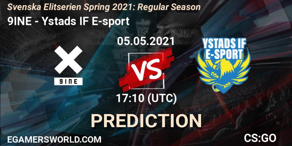 Prognoza 9INE - Ystads IF E-sport. 05.05.2021 at 17:10, Counter-Strike (CS2), Svenska Elitserien Spring 2021: Regular Season