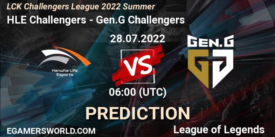 Prognoza HLE Challengers - Gen.G Challengers. 28.07.2022 at 06:00, LoL, LCK Challengers League 2022 Summer