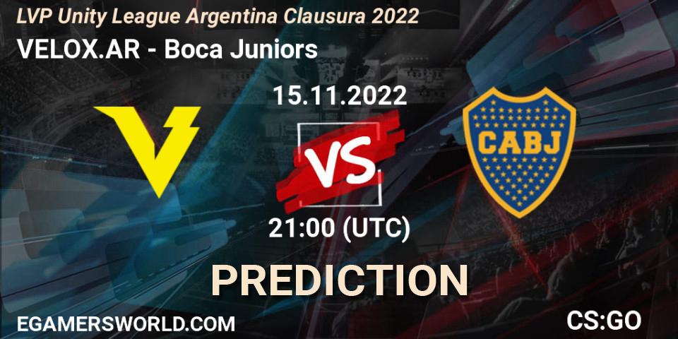 Prognoza VELOX.AR - Boca Juniors. 15.11.2022 at 21:00, Counter-Strike (CS2), LVP Unity League Argentina Clausura 2022