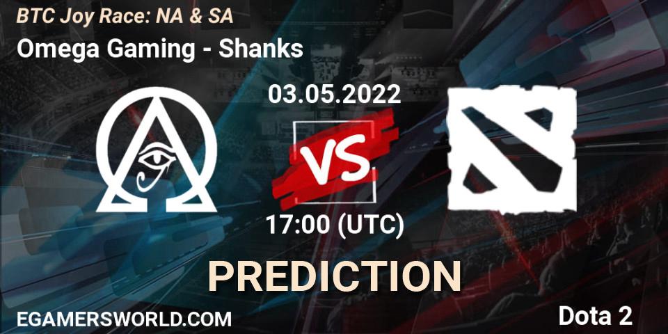 Prognoza Omega Gaming - Shanks. 03.05.2022 at 17:10, Dota 2, BTC Joy Race: NA & SA