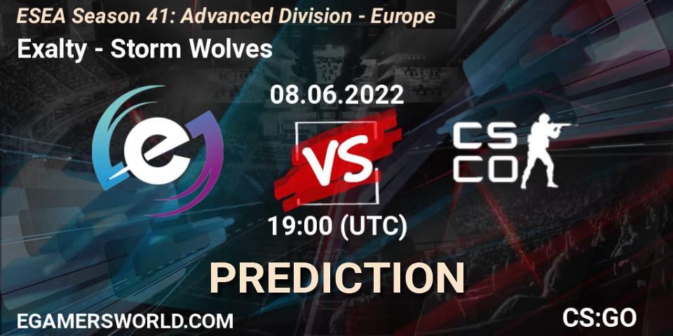 Prognoza Exalty - Storm Wolves. 08.06.2022 at 19:00, Counter-Strike (CS2), ESEA Season 41: Advanced Division - Europe