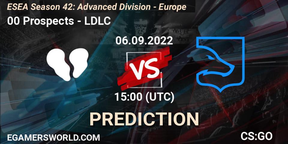 Prognoza 00 Prospects - LDLC. 06.09.2022 at 17:00, Counter-Strike (CS2), ESEA Season 42: Advanced Division - Europe