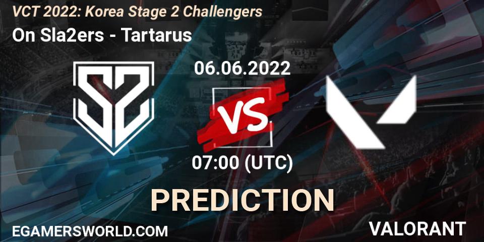 Prognoza On Sla2ers - Tartarus. 06.06.2022 at 07:00, VALORANT, VCT 2022: Korea Stage 2 Challengers