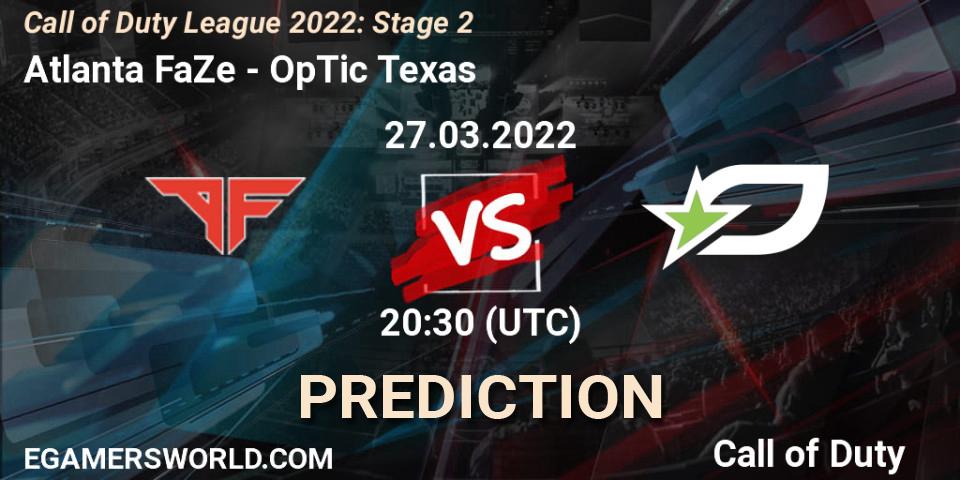 Prognoza Atlanta FaZe - OpTic Texas. 27.03.22, Call of Duty, Call of Duty League 2022: Stage 2