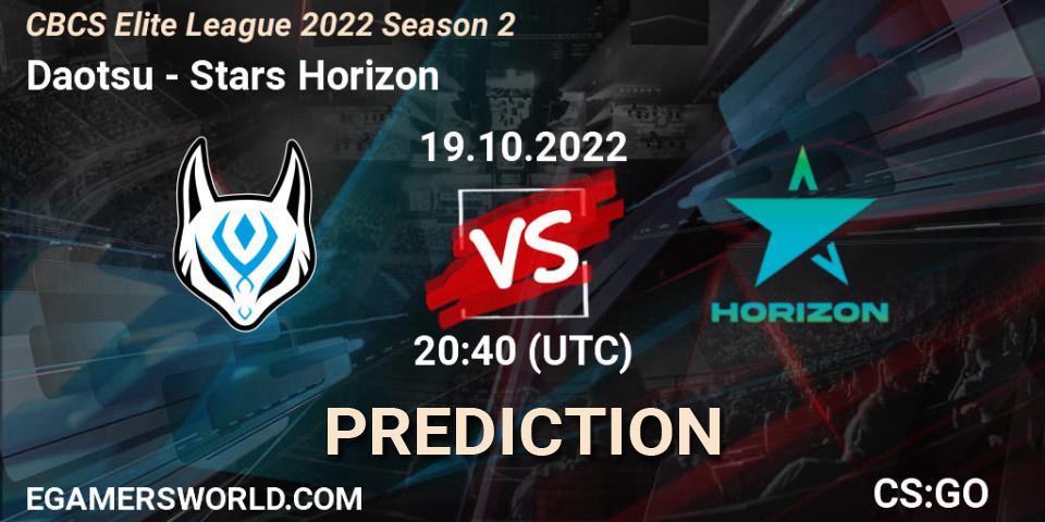 Prognoza Daotsu - Stars Horizon. 19.10.2022 at 20:40, Counter-Strike (CS2), CBCS Elite League 2022 Season 2