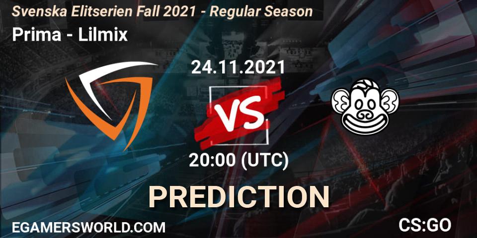 Prognoza Prima - Lilmix. 24.11.2021 at 20:00, Counter-Strike (CS2), Svenska Elitserien Fall 2021 - Regular Season