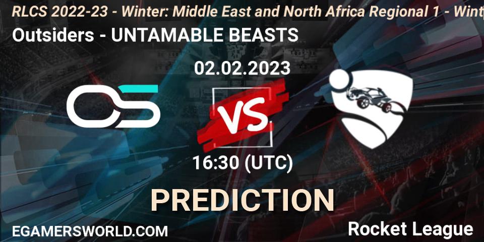 Prognoza Outsiders - UNTAMABLE BEASTS. 02.02.2023 at 16:30, Rocket League, RLCS 2022-23 - Winter: Middle East and North Africa Regional 1 - Winter Open