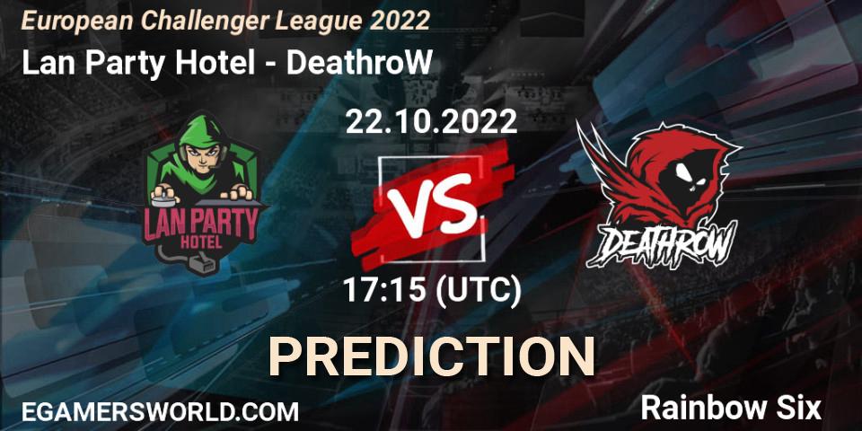 Prognoza Lan Party Hotel - DeathroW. 22.10.2022 at 17:15, Rainbow Six, European Challenger League 2022