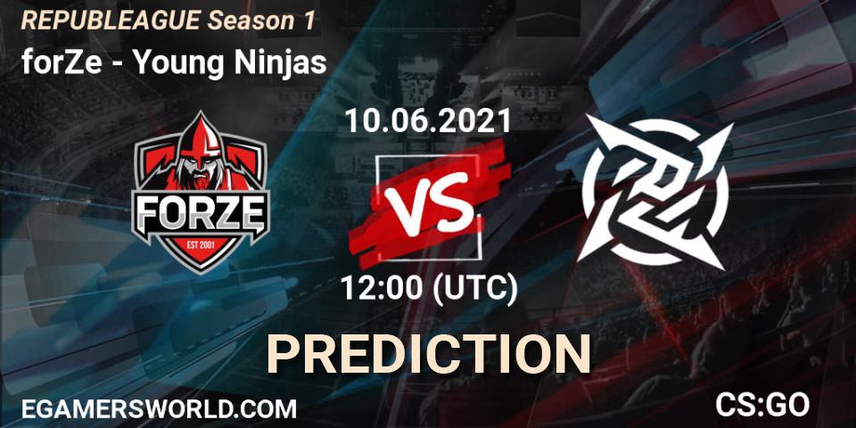 Prognoza forZe - Young Ninjas. 10.06.21, CS2 (CS:GO), REPUBLEAGUE Season 1