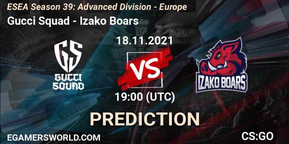 Prognoza Gucci Squad - Izako Boars. 18.11.21, CS2 (CS:GO), ESEA Season 39: Advanced Division - Europe