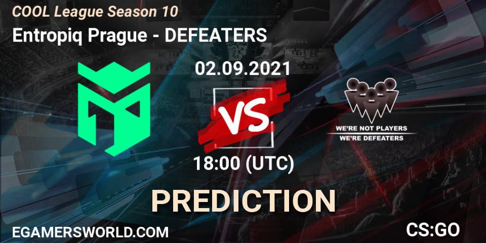 Prognoza Entropiq Prague - DEFEATERS. 02.09.2021 at 18:00, Counter-Strike (CS2), COOL League Season 10