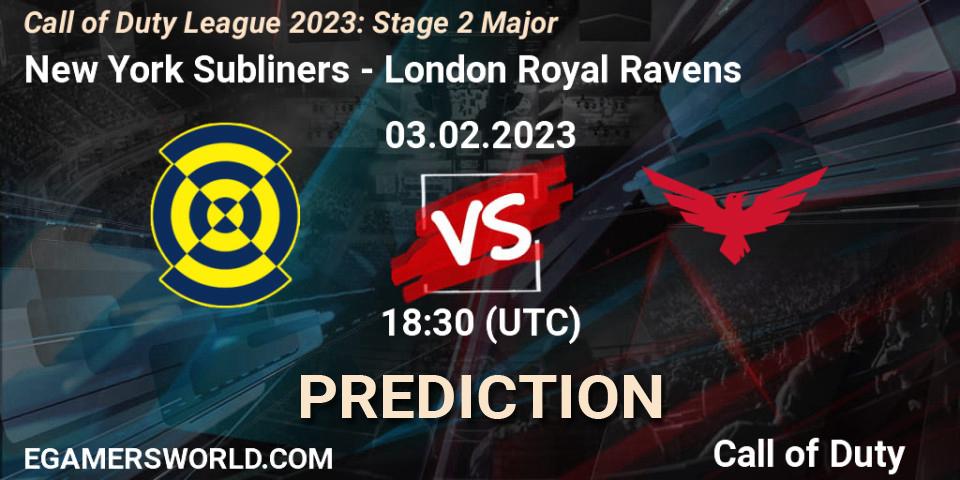 Prognoza New York Subliners - London Royal Ravens. 03.02.2023 at 18:30, Call of Duty, Call of Duty League 2023: Stage 2 Major