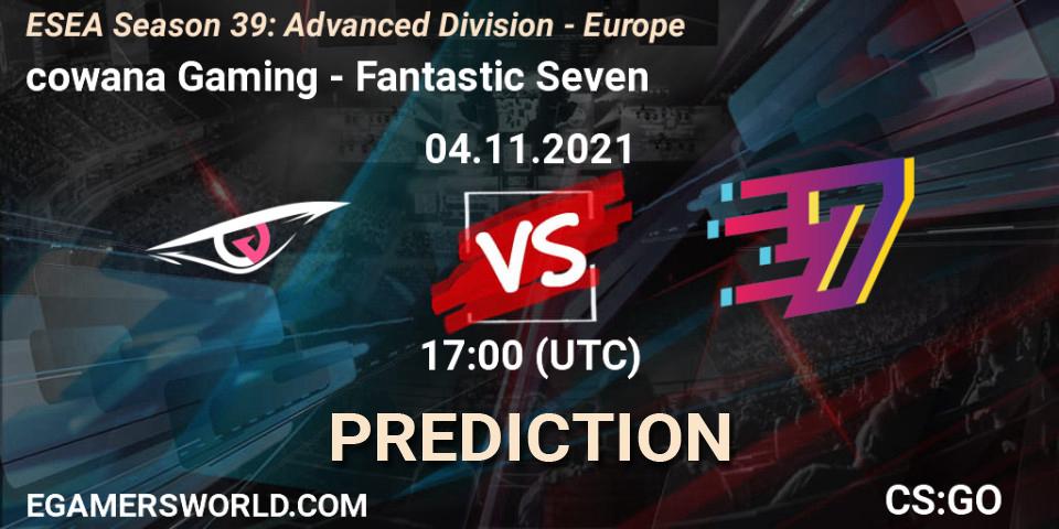 Prognoza cowana Gaming - Fantastic Seven. 04.11.2021 at 17:00, Counter-Strike (CS2), ESEA Season 39: Advanced Division - Europe