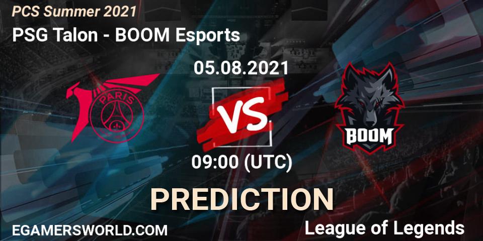 Prognoza PSG Talon - BOOM Esports. 05.08.2021 at 09:15, LoL, PCS Summer 2021