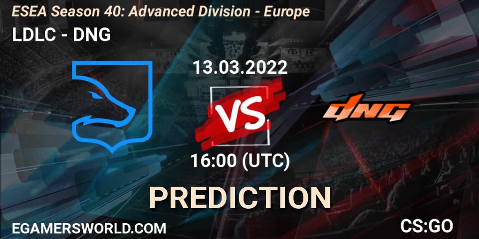 Prognoza LDLC - DNG. 13.03.2022 at 16:00, Counter-Strike (CS2), ESEA Season 40: Advanced Division - Europe
