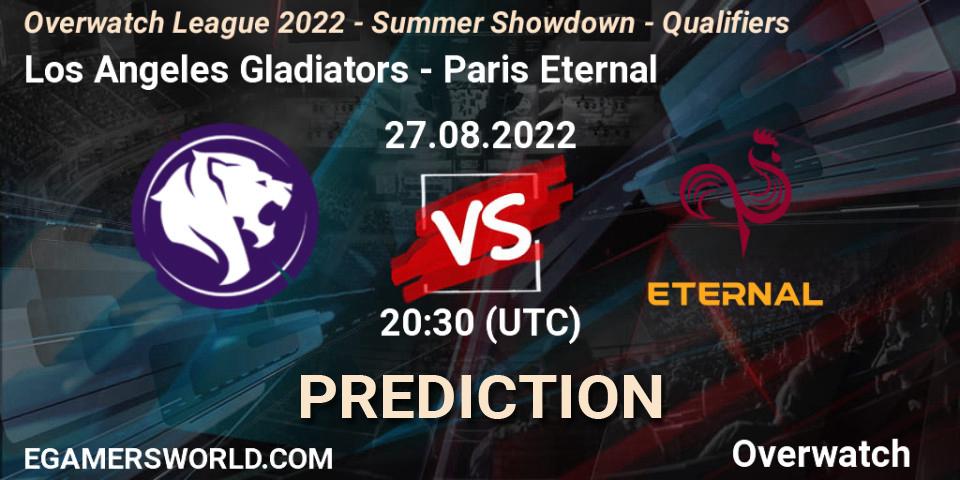 Prognoza Los Angeles Gladiators - Paris Eternal. 27.08.22, Overwatch, Overwatch League 2022 - Summer Showdown - Qualifiers