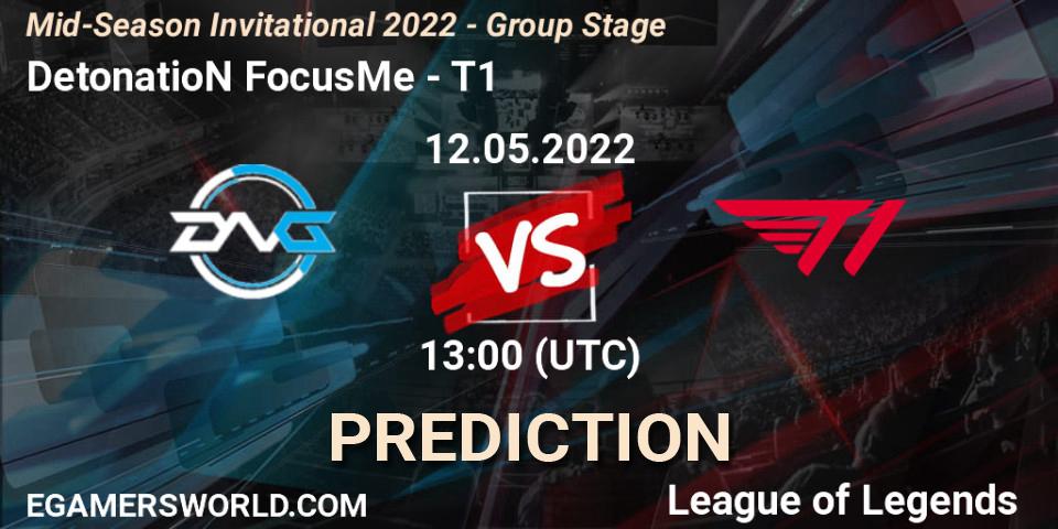 Prognoza DetonatioN FocusMe - T1. 15.05.2022 at 07:00, LoL, Mid-Season Invitational 2022 - Group Stage