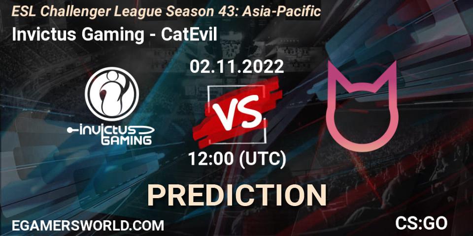 Prognoza Invictus Gaming - CatEvil. 02.11.22, CS2 (CS:GO), ESL Challenger League Season 43: Asia-Pacific