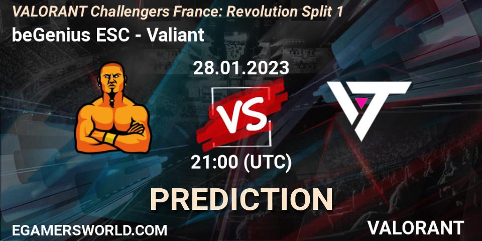 Prognoza beGenius ESC - Valiant. 28.01.23, VALORANT, VALORANT Challengers 2023 France: Revolution Split 1